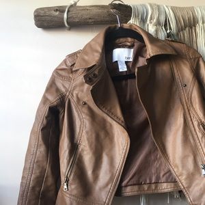 Bar III Brown Leather Jacket